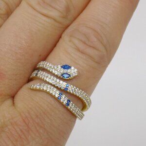 new! snake serpent ring pave gemstones ring statement ring